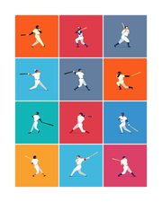 Baseball Art Print 16x20