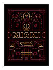 Miami Basketball Art Print 18x24