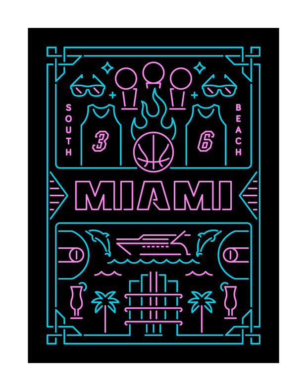Miami Basketball (Vice Edition) Art Print 11x14