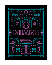 Miami Basketball (Vice Edition) Art Print 16x20