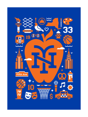 New York Basketball Art Print 18x24