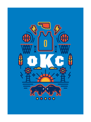 Oklahoma City Basketball Art Print 18x24