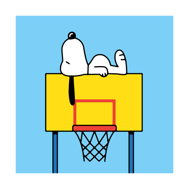 Beagle on a Backboard art print 12x12