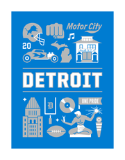 Detroit Football Art Print 11x14