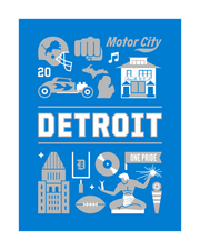 Detroit Football Art Print 16x20