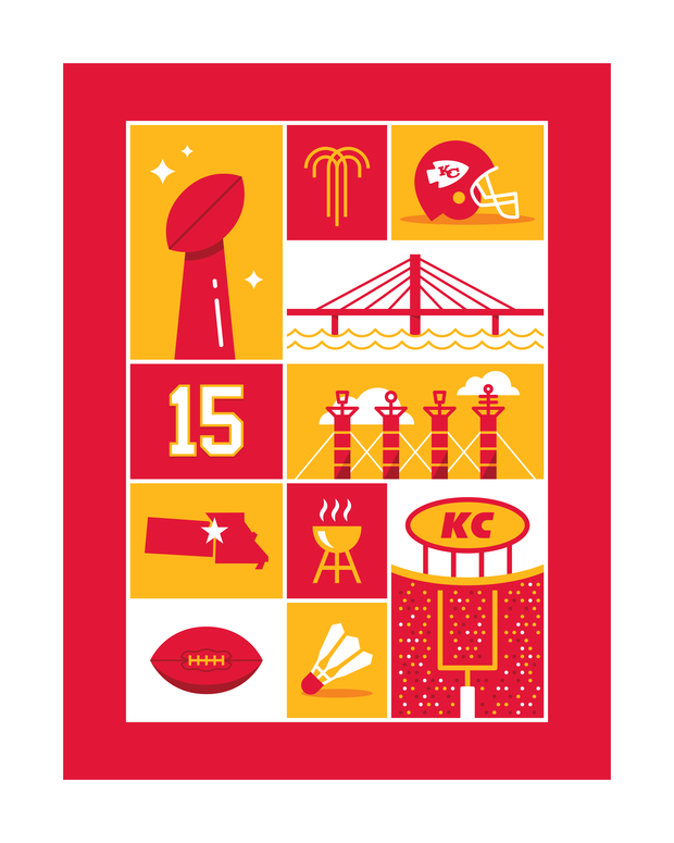 Kansas City Football art print 16x20