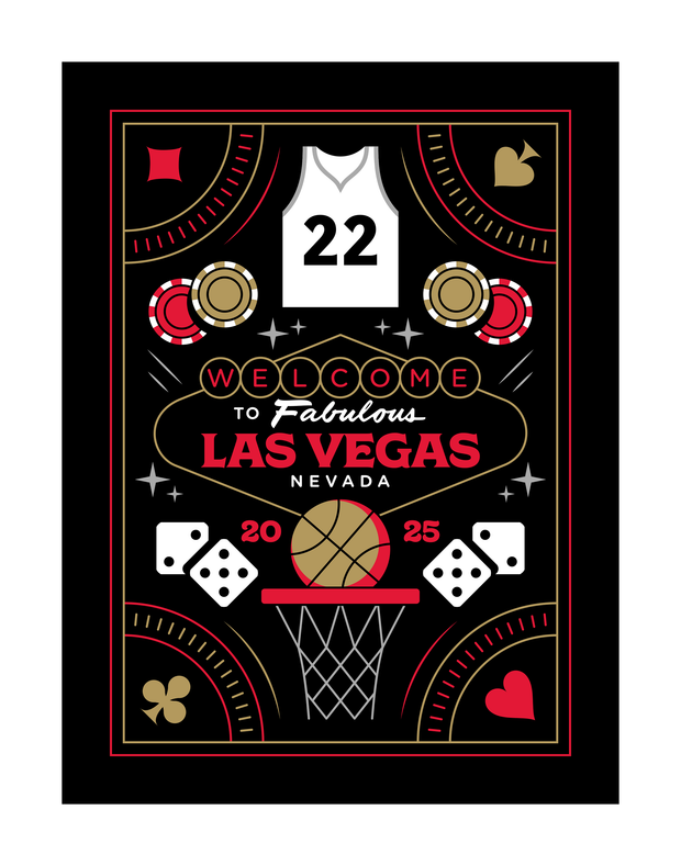 Las Vegas Basketball Art Print