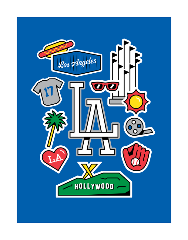 Los Angeles Baseball Art Print
