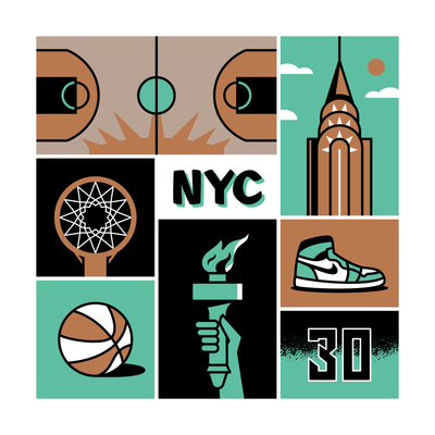 New York Basketball (Liberty Edition) art print 12 x 12