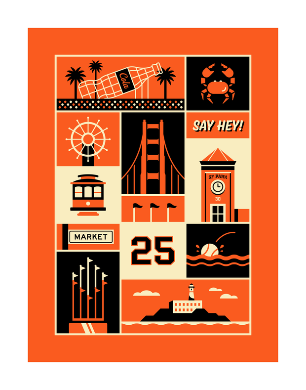 San Francisco Baseball art print 12 x 12