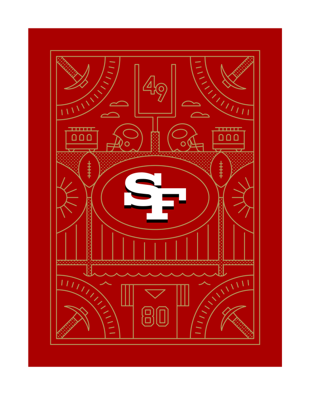 San Francisco Football Art Print 11x14