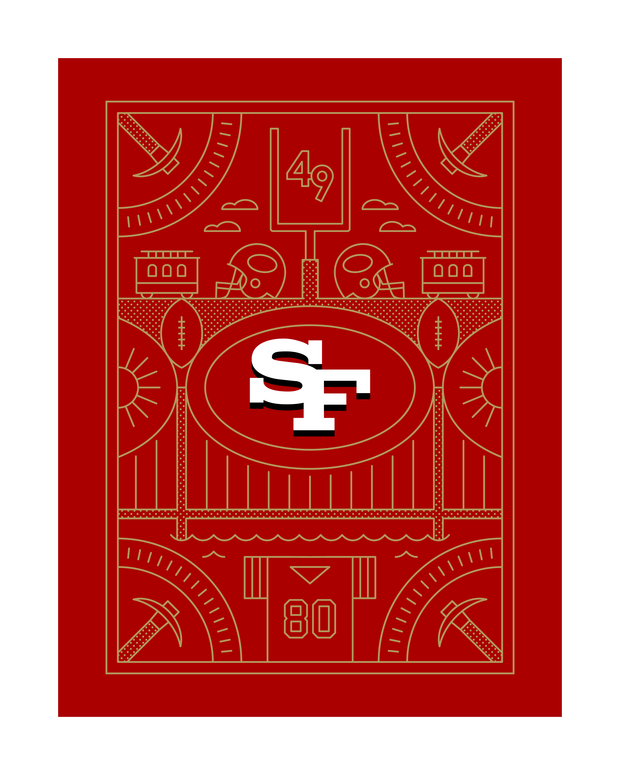 San Francisco Football Art Print 16x20