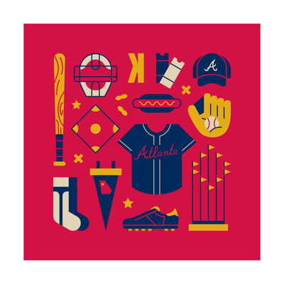 Atlanta Baseball Art Print 12x12