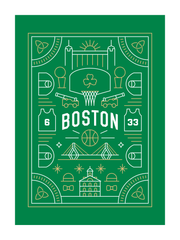 Boston Basketball Art Print 18x24