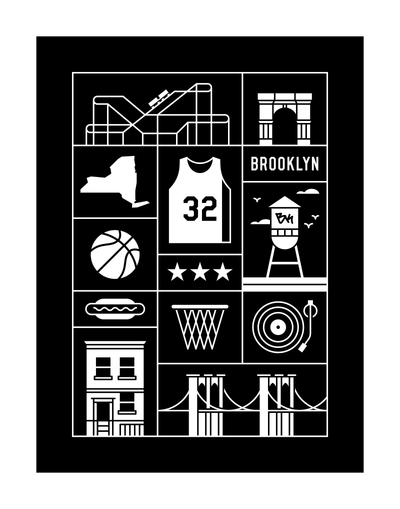 Brooklyn Basketball Art Print 11x14