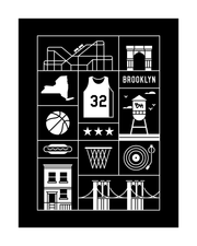 Brooklyn Basketball Art Print 16x20