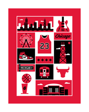Chicago Basketball Art Print 16x20