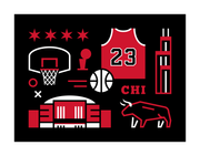 Chicago Basketball Art Print 11x14