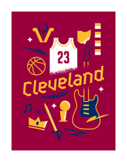Cleveland Basketball Art Print 11x14