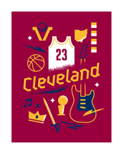Cleveland Basketball Art Print 16x20