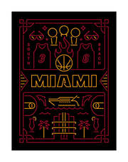 Miami Basketball Art Print 11x14