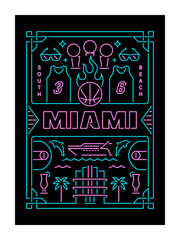 Miami Basketball (Vice Edition) Art Print 18x24