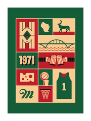 Milwaukee Basketball (Retro Edition) Art Print 18x24