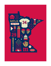 Minnesota Baseball Art Print 11x14