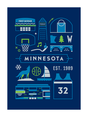 Minnesota Basketball Art Printl 18x24
