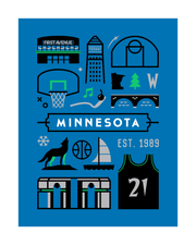 Minnesota Basketball (Retro Edition) Art Print 16x20