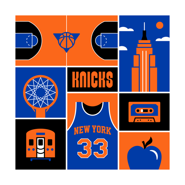 New York Basketball Art Print 12x12