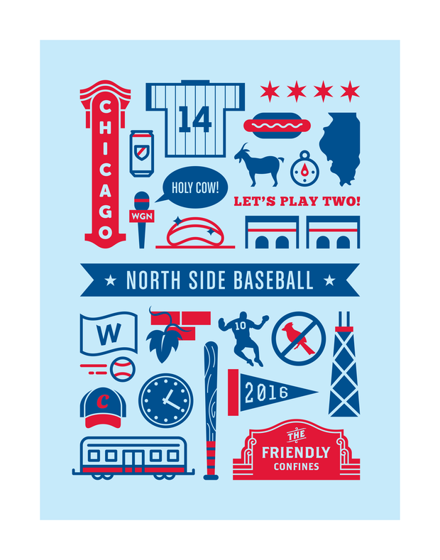 North Side Baseball Art Print 11x14
