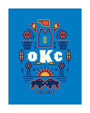 Oklahoma City Basketball Art Print 16x20