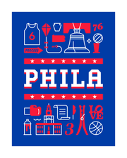 Philadelphia Basketball Art Print 16x20