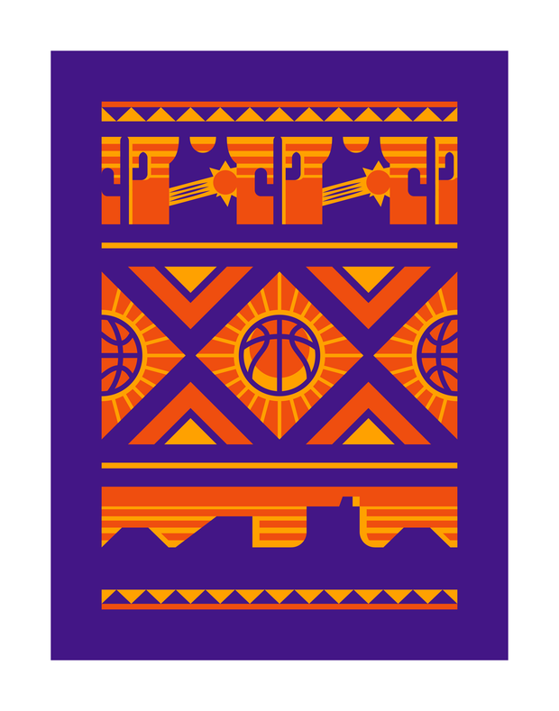 Phoenix Basketball Art Print 11x14