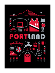 Portland Basketball Art Print 18x24