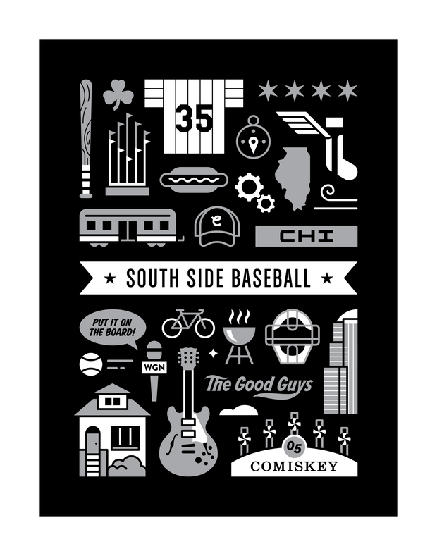 South Side Baseball Art Print 11x14
