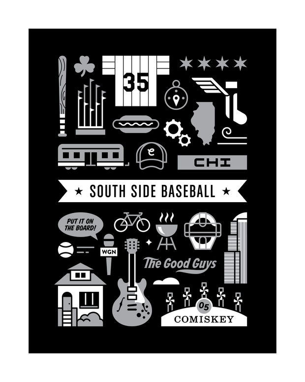 South Side Baseball Art Print 16x20