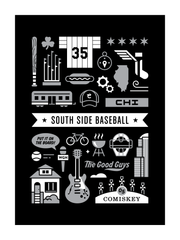 South Side Baseball Art Print 18x24