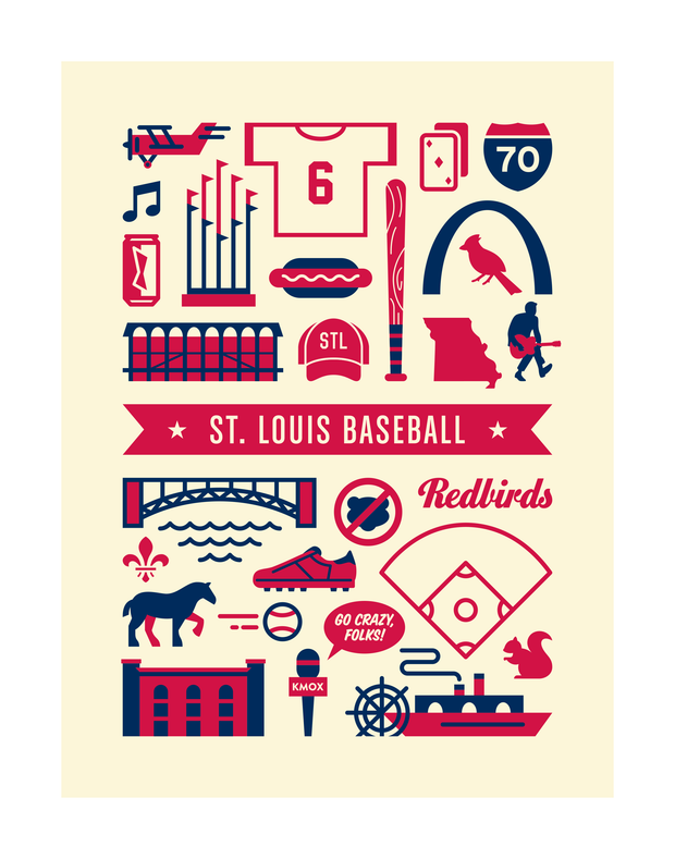 St. Louis Baseball Art Print 11x14
