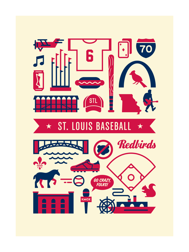 St. Louis Baseball Art Print 18x24