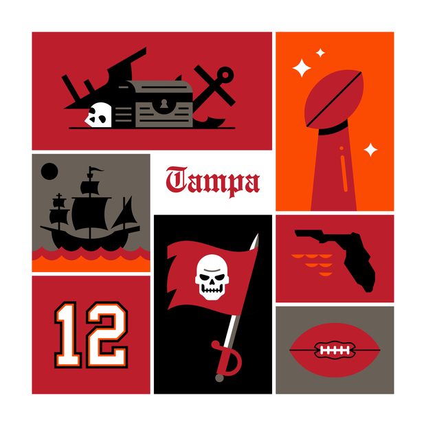 Tampa Bay Football Art Print 20x20