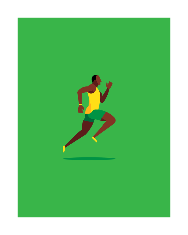 The Fastest Man in the World Art Print 16x20