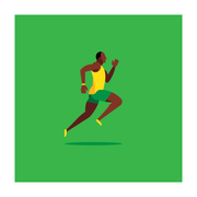 The Fastest Man in the World Art Print 20x20