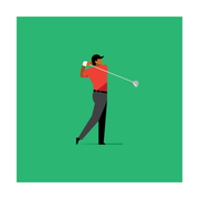The Golfer in Red Art Print 12x12