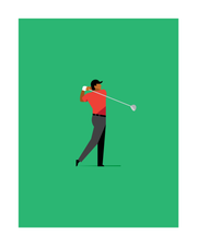The Golfer in Red Art Print 16x20