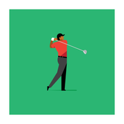 The Golfer in Red Art Print 20x20