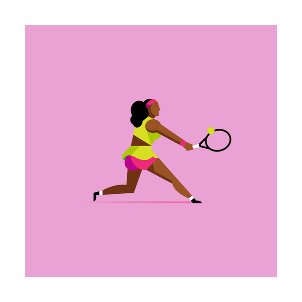 The Queen of Tennis (Neon Edition) 12x12