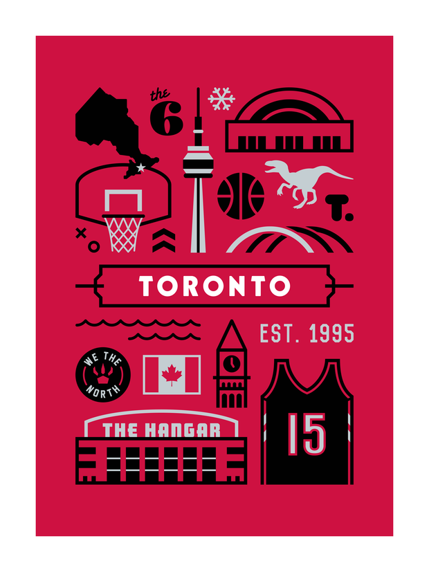 Toronto Basketball Art Print 18x24