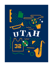 Utah Basketball Art Print 11x14